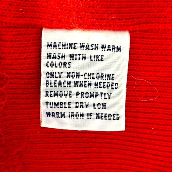 Vintage Polo by Ralph Lauren Red Large White Logo Long Sleeve Quarter Zip Size M - Picture 9 of 9